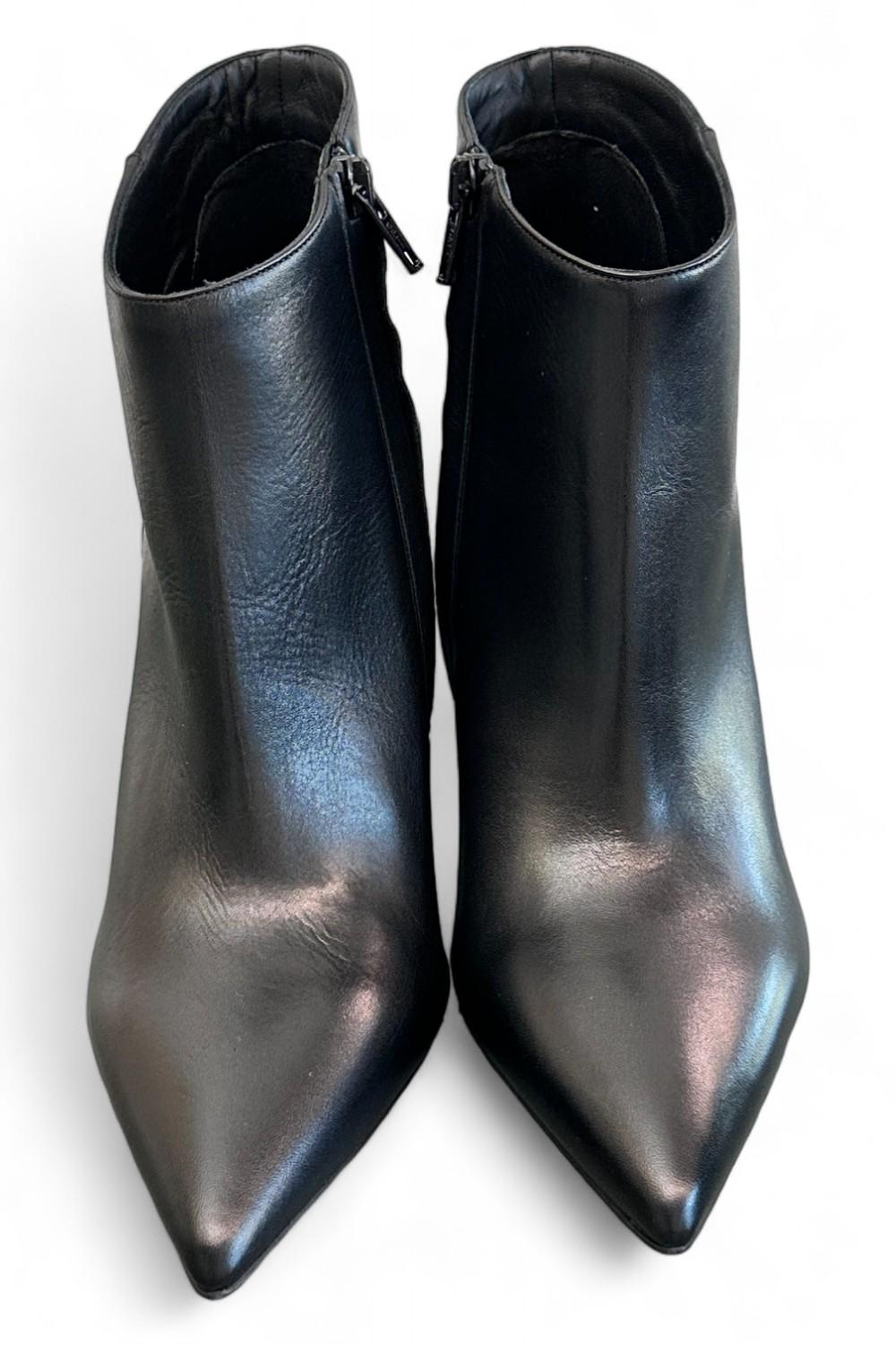 Stivaletto pelle nera tacco 90 Albano 