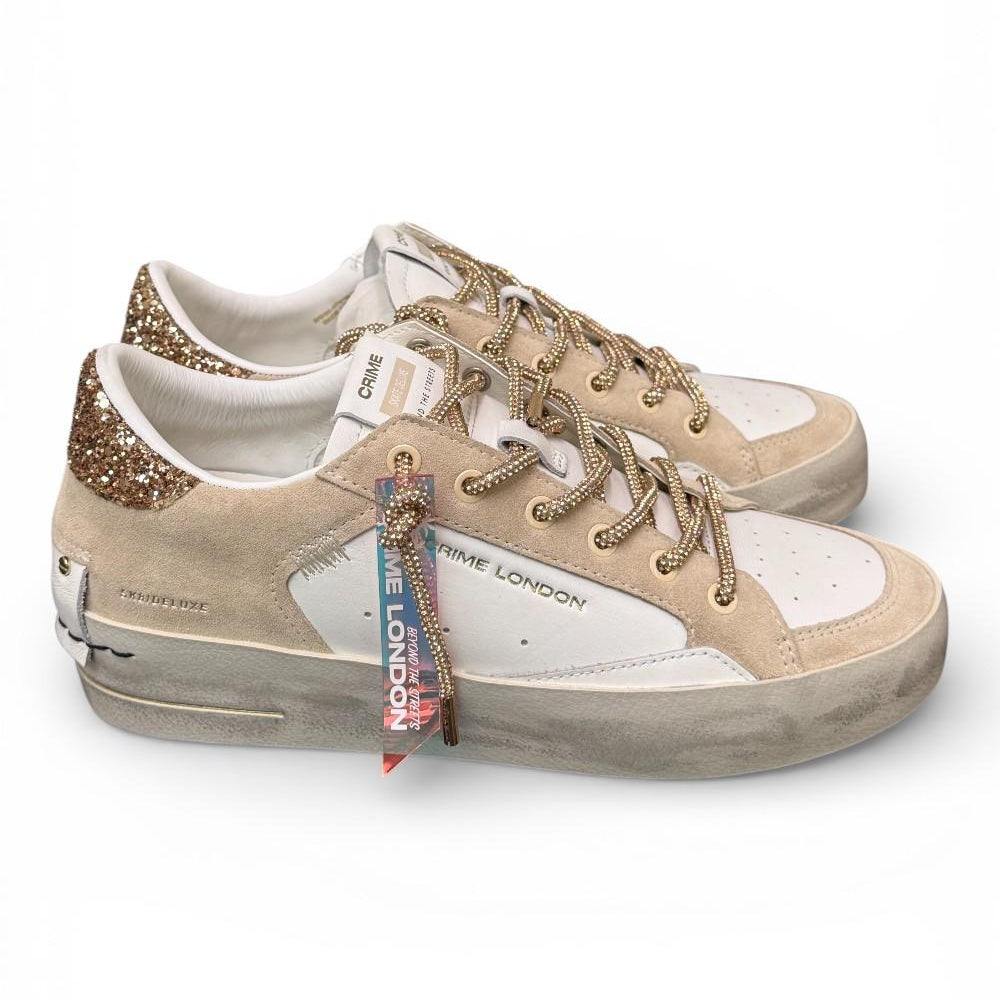 Sneaker De Luxe bianca beige Crime London sw. 