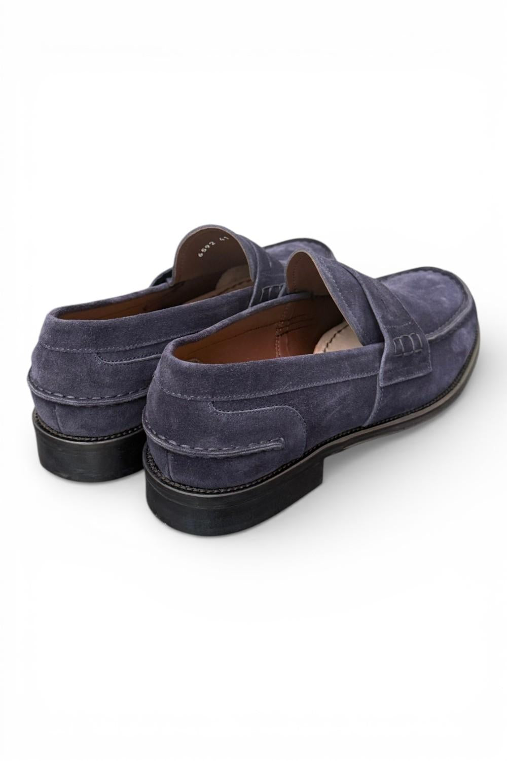 Mocassino camoscio blu Franco Fedele 
