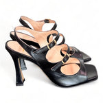 Sandalo cintini nero tacco 90 Matteo Pitti<BR/> 