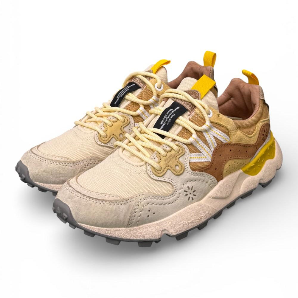 Sneaker donna Yamano 3 1E44 beige brown yellow  Flower Mountain 
