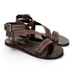 Sandalo microborchie pelle testa di moro Janet<BR/> <BR/> 