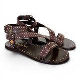 Sandalo microborchie pelle testa di moro Janet<BR/> <BR/> 