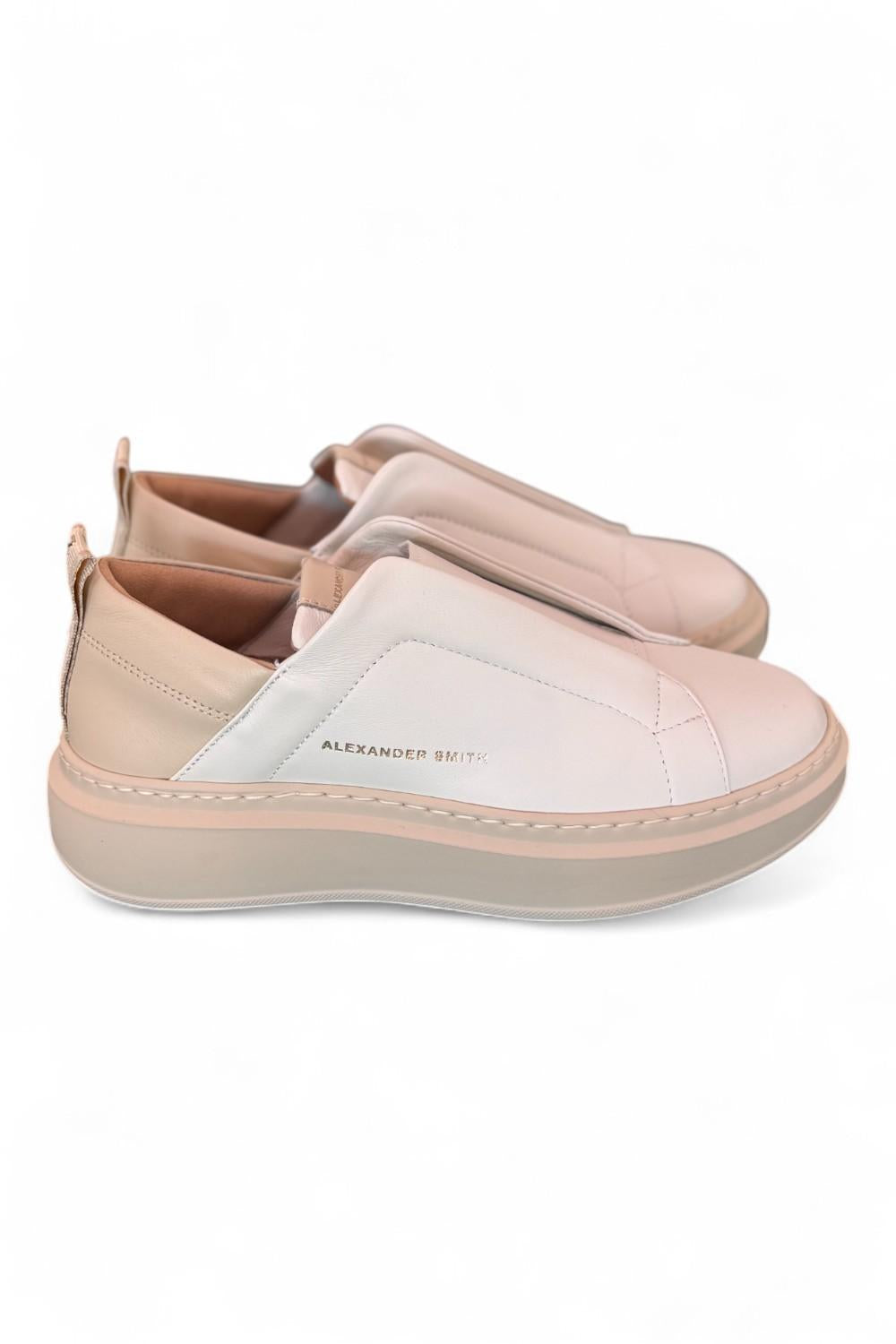 Sneaker donna Wembley slip on white nude Alexander Smith<BR/> 