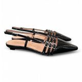 Slingback cintini vernice nera  flat Les Autres<BR/> 