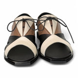 Semiaperto laccio nero beige bianco Le Bohemien<BR/> 