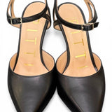 Slingback cintino pelle nera Matteo Pitti 