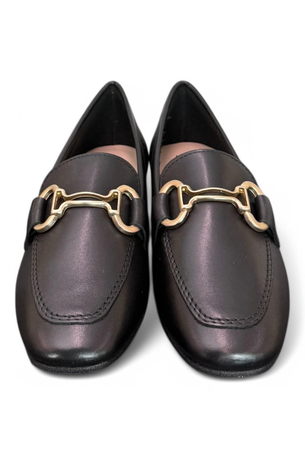 Mocassino accessorio pelle nera Francesco B.<BR/> 