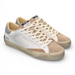 Sneaker vulcanizzata bianca beige grigia Crime London Distressed stone grey 