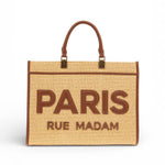 Shopping Iconique Tote Straw beige brown rafia Rue Madam 