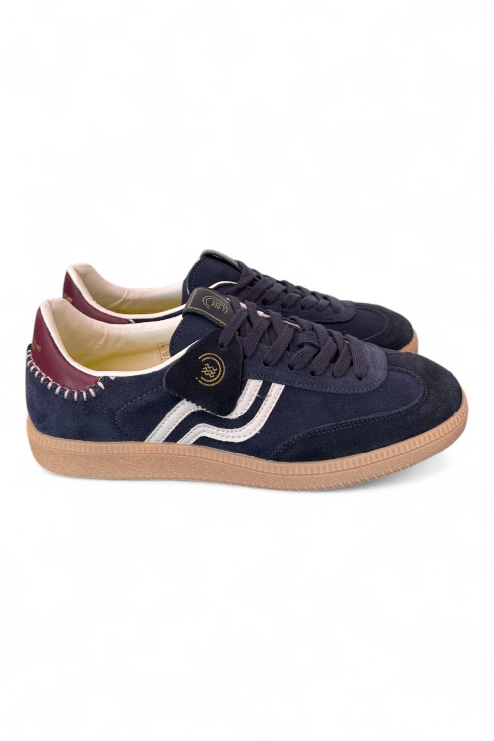 Sneaker uomo low suede blu Primabase <BR/> 