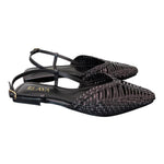 Slingback intrecciata pelle nera Elaya 