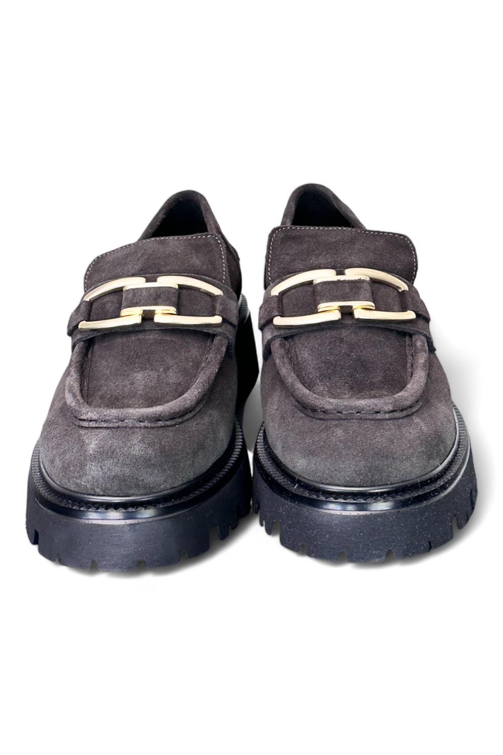 Mocassino donna Uma Parker camoscio pepe 