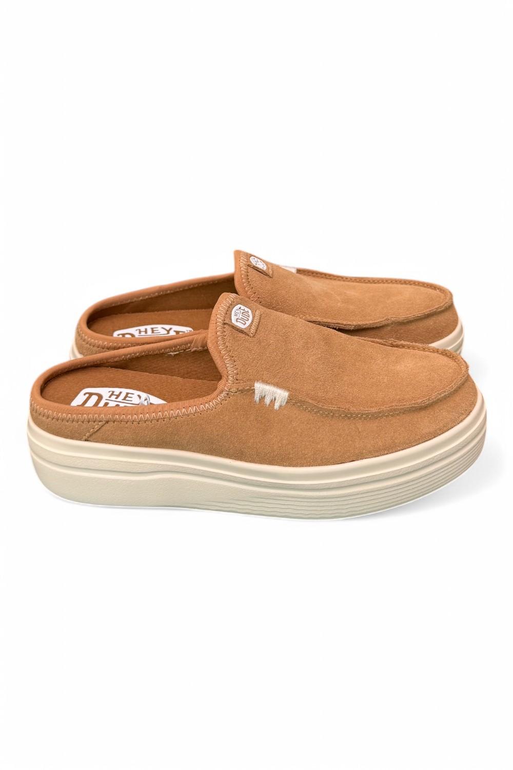Sabot Hey Dude Austin Lift suede cuoio<BR/> 