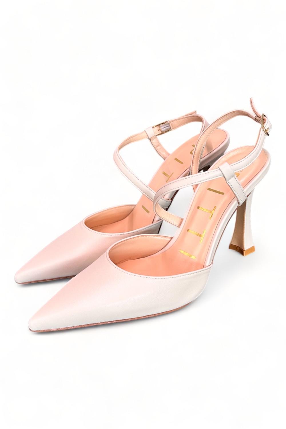 Slingback pelle burro tacco 90 Matteo Pitti<BR/> 