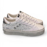 Sneaker bianca argento platform Crime London 