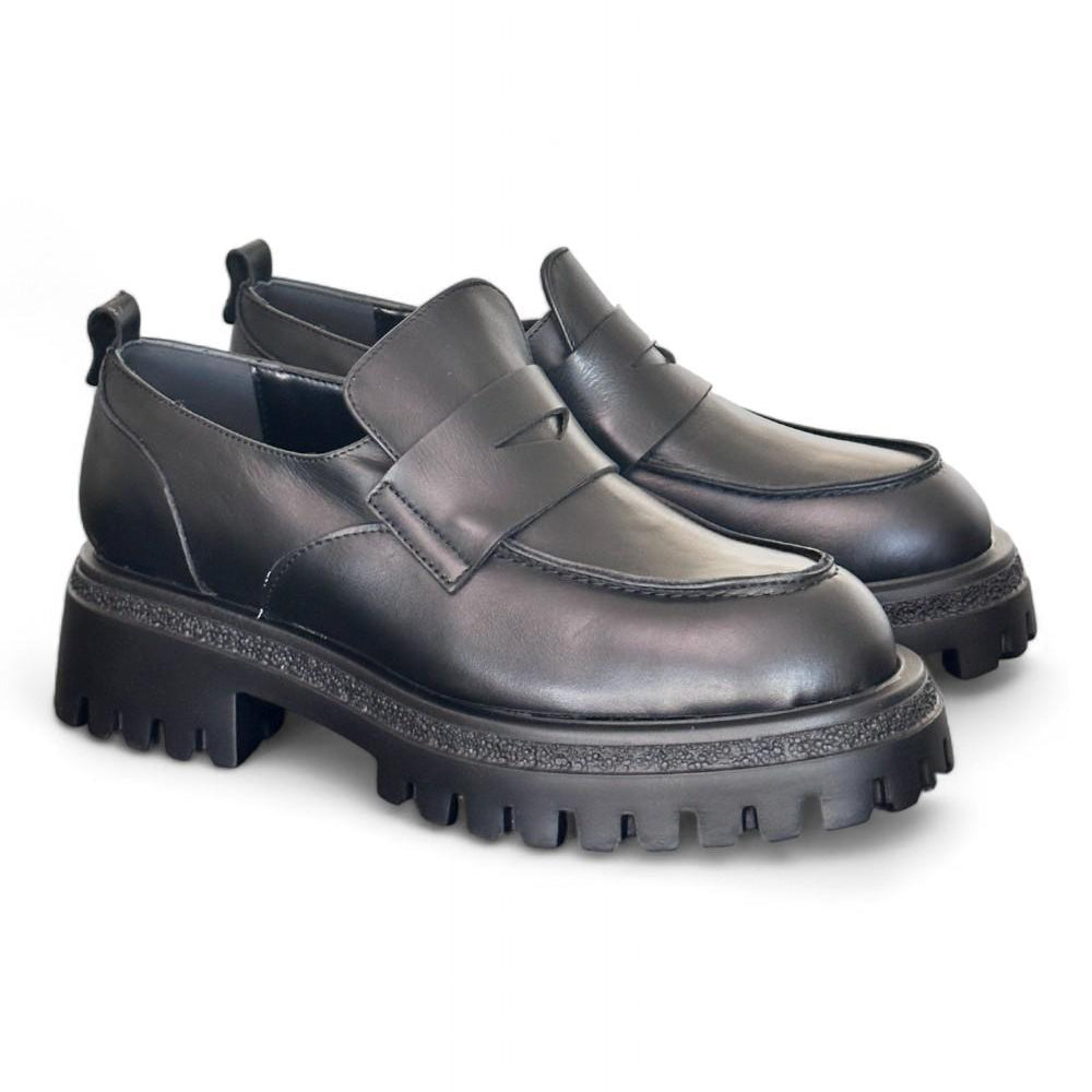 Mocassino donna nero tacco 40 Target<BR/> 