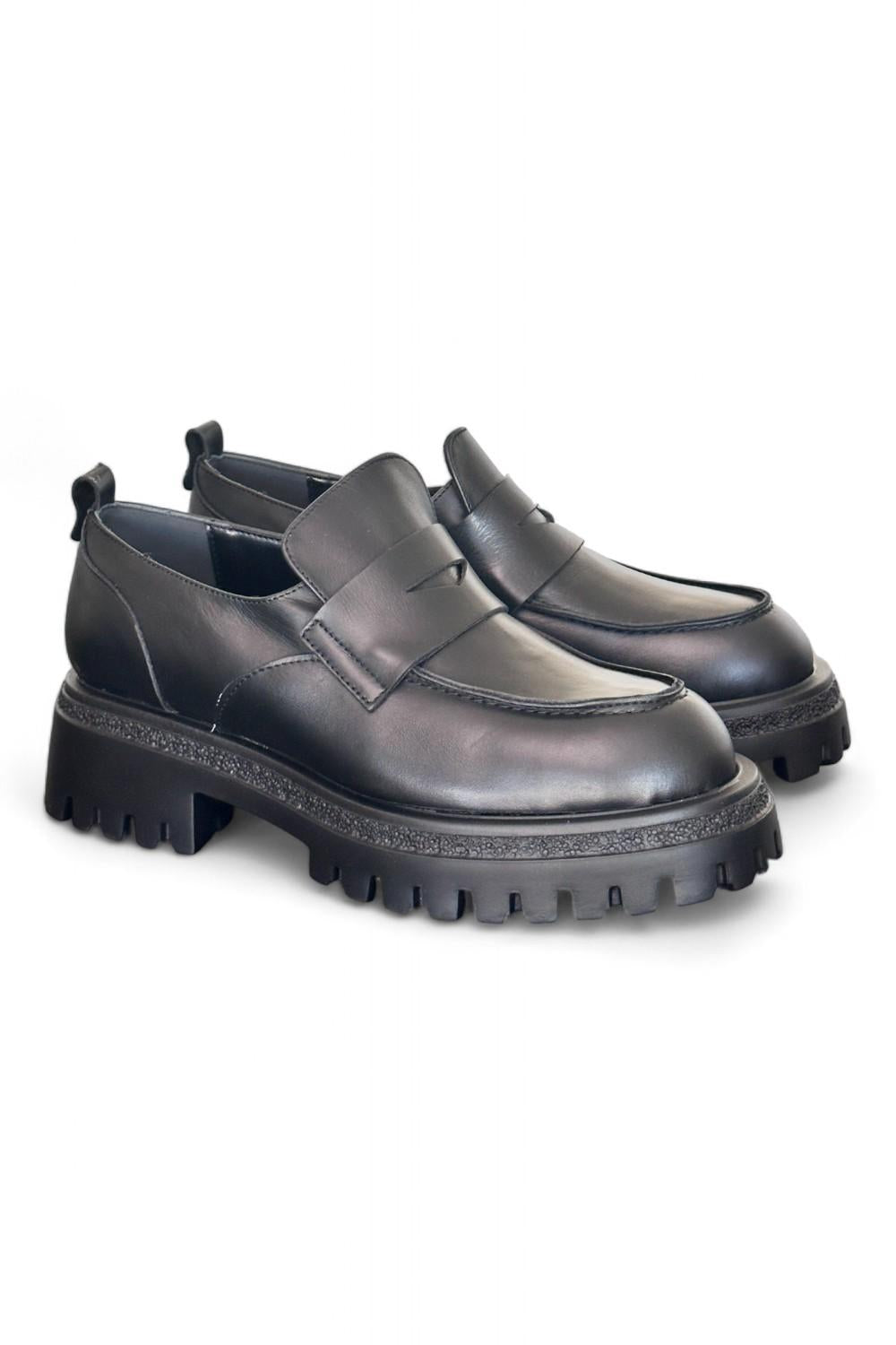 Mocassino donna nero tacco 40 Target<BR/> 
