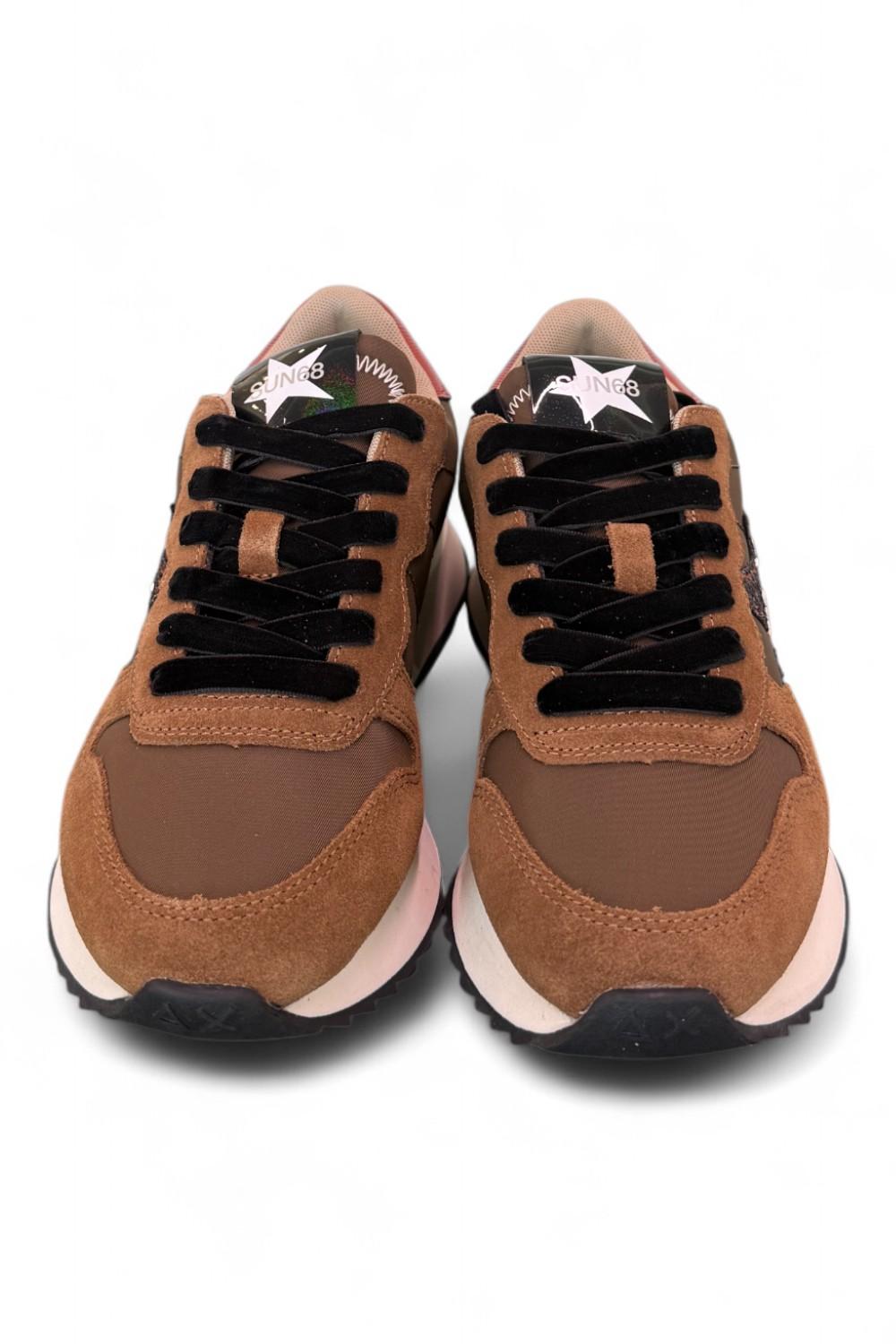 Sneaker donna Sun68 Stargirl glitter logo marrone 