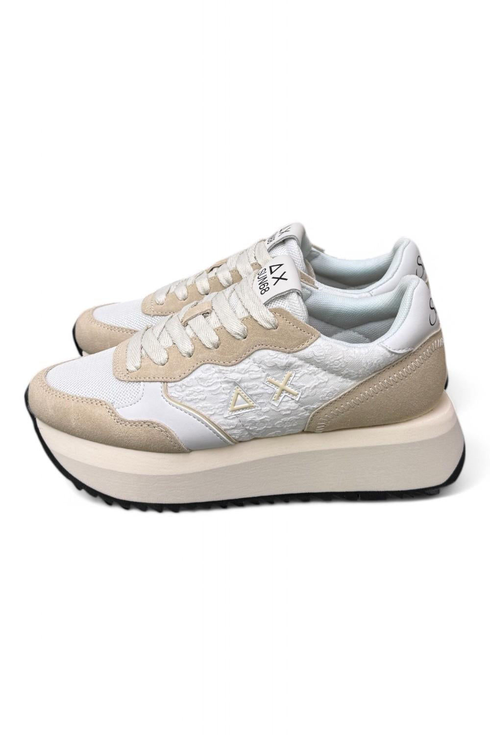 Sneaker donna SUN 68 BIG ALLY flower white 