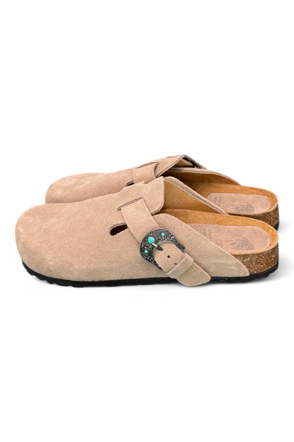 Sabot Taji by Lagoa in suede pietra 