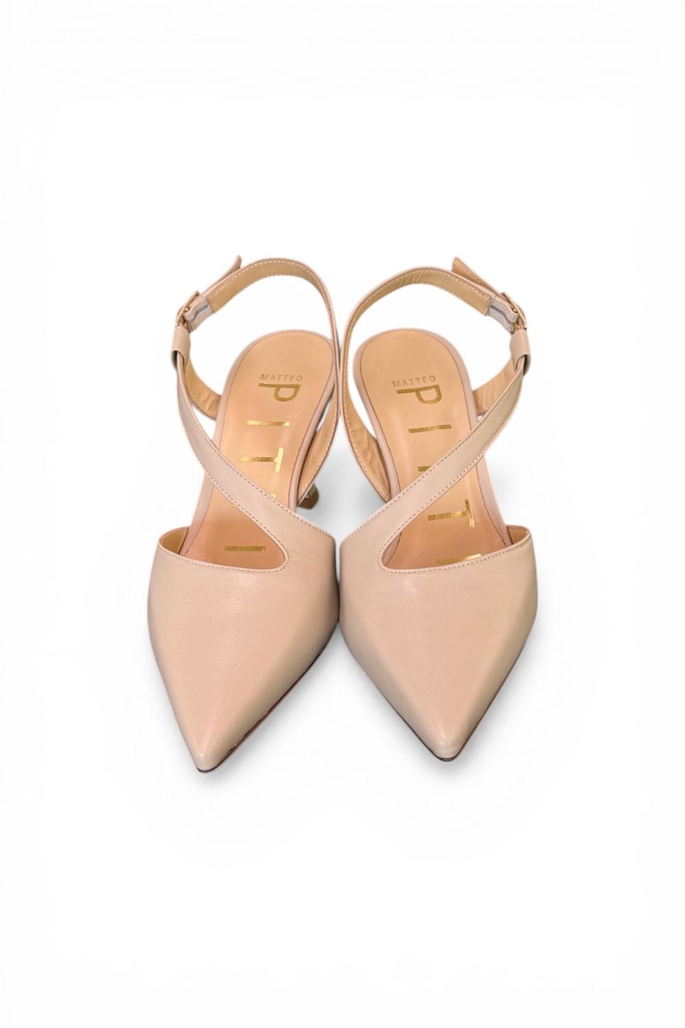 Slingback trasversale pelle osso Matteo Pitti 