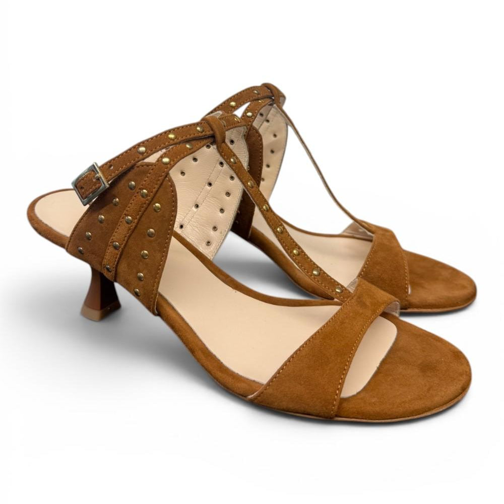 Sandalo cintino T borchie suede cuoio Isabelle Paris 
