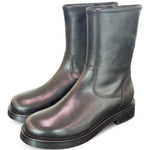 Stivale zip biker pelle nera Anima 