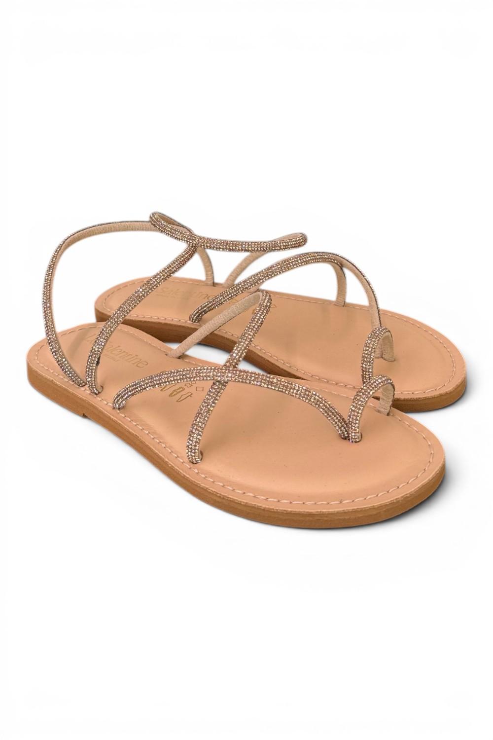 Sandalo infradito strass oro scuro Le Salentine 