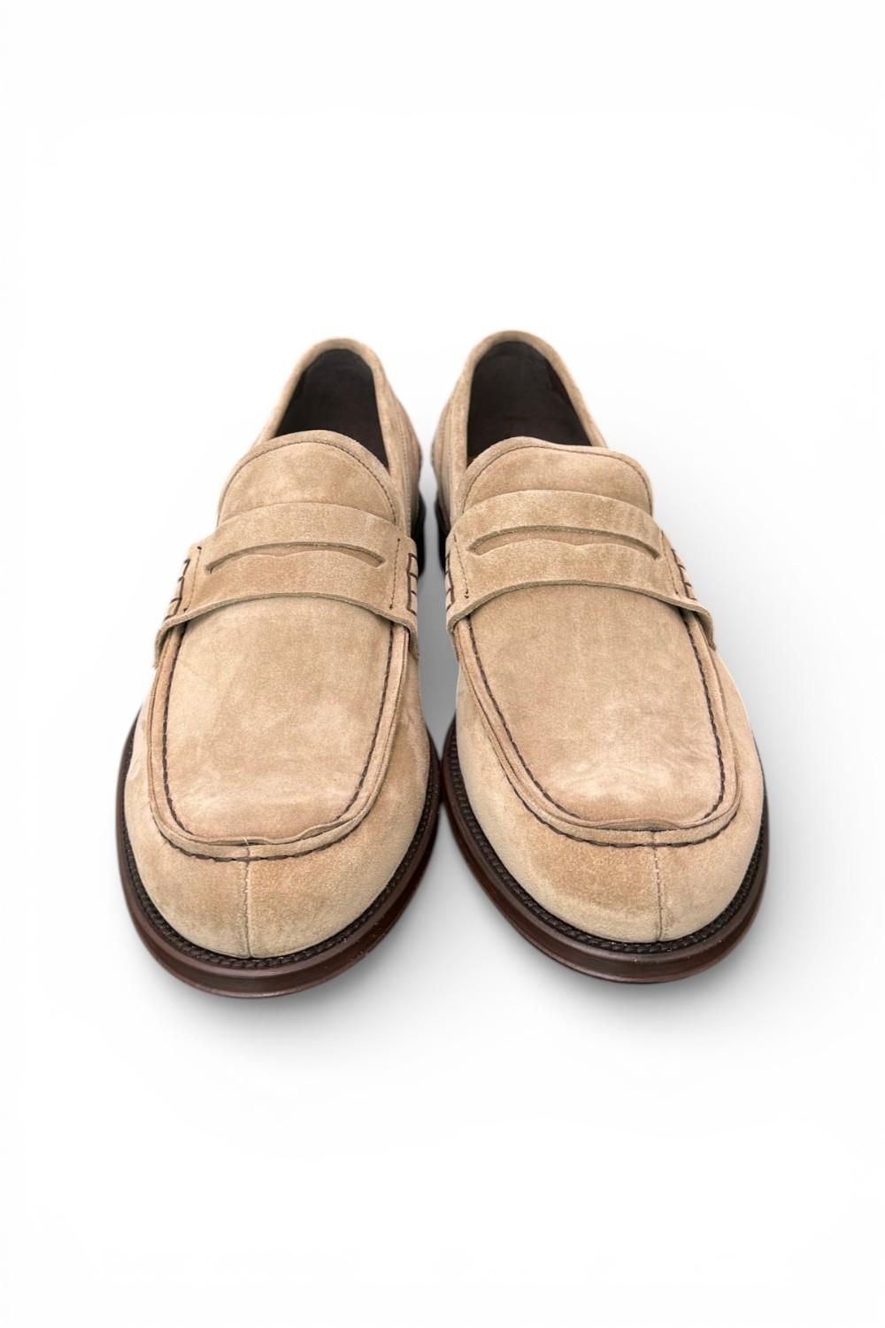 Mocassino camoscio beige Franco Fedele 