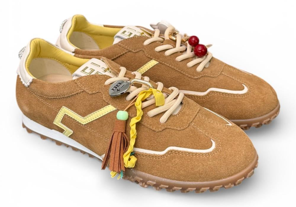 Sneaker Gioplus Cielo low suede cuoio 