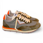 Sneaker uomo 4B12 Vintage Run verde grigio arancio 