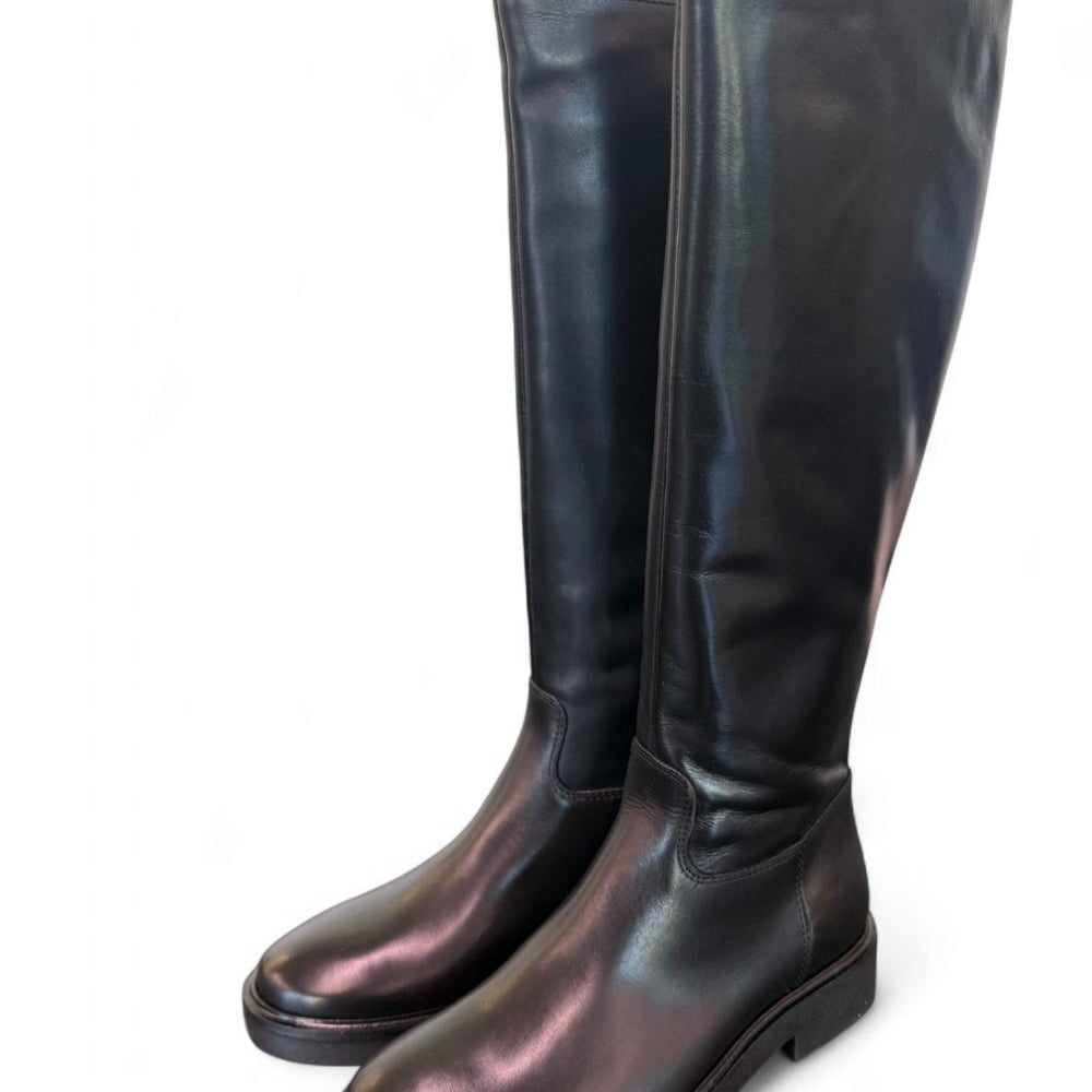 Stivale cavallerizzo pelle nera Francesco Brunelli<BR/> 