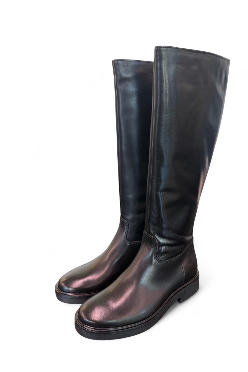 Stivale cavallerizzo pelle nera Francesco Brunelli<BR/> 