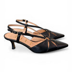 Slingback pelle nera T50  Matteo Pitti 