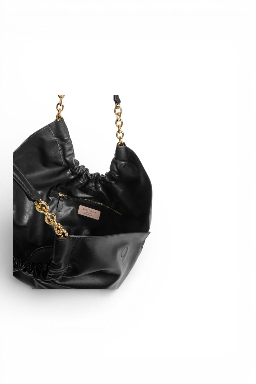 Borsa Smash medium chain pelle nera Coccinelle 