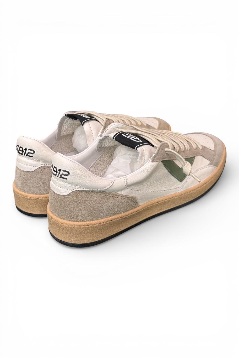 Sneaker uomo 4B12 Play New U1013 bianca grigia verde 