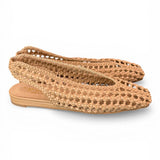 Slingback intrecciata camel Bianca Di 
