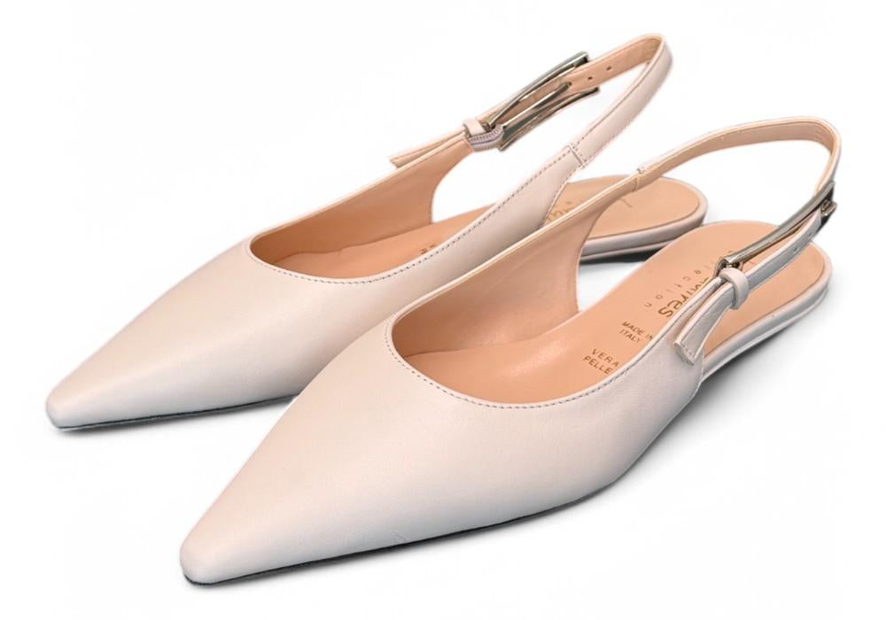 Slingback pelle ghiaccio flat Les Autres<BR/> 