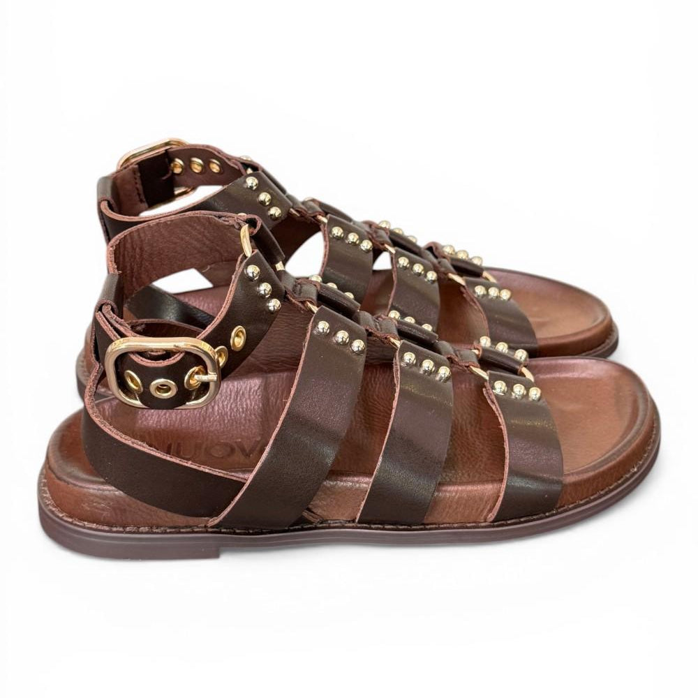 Sandalo gladiatore pelle testa di moro  Inuovo<BR/> 