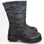 Stivale biker 3/4 nabuk nero Janet<BR/> 