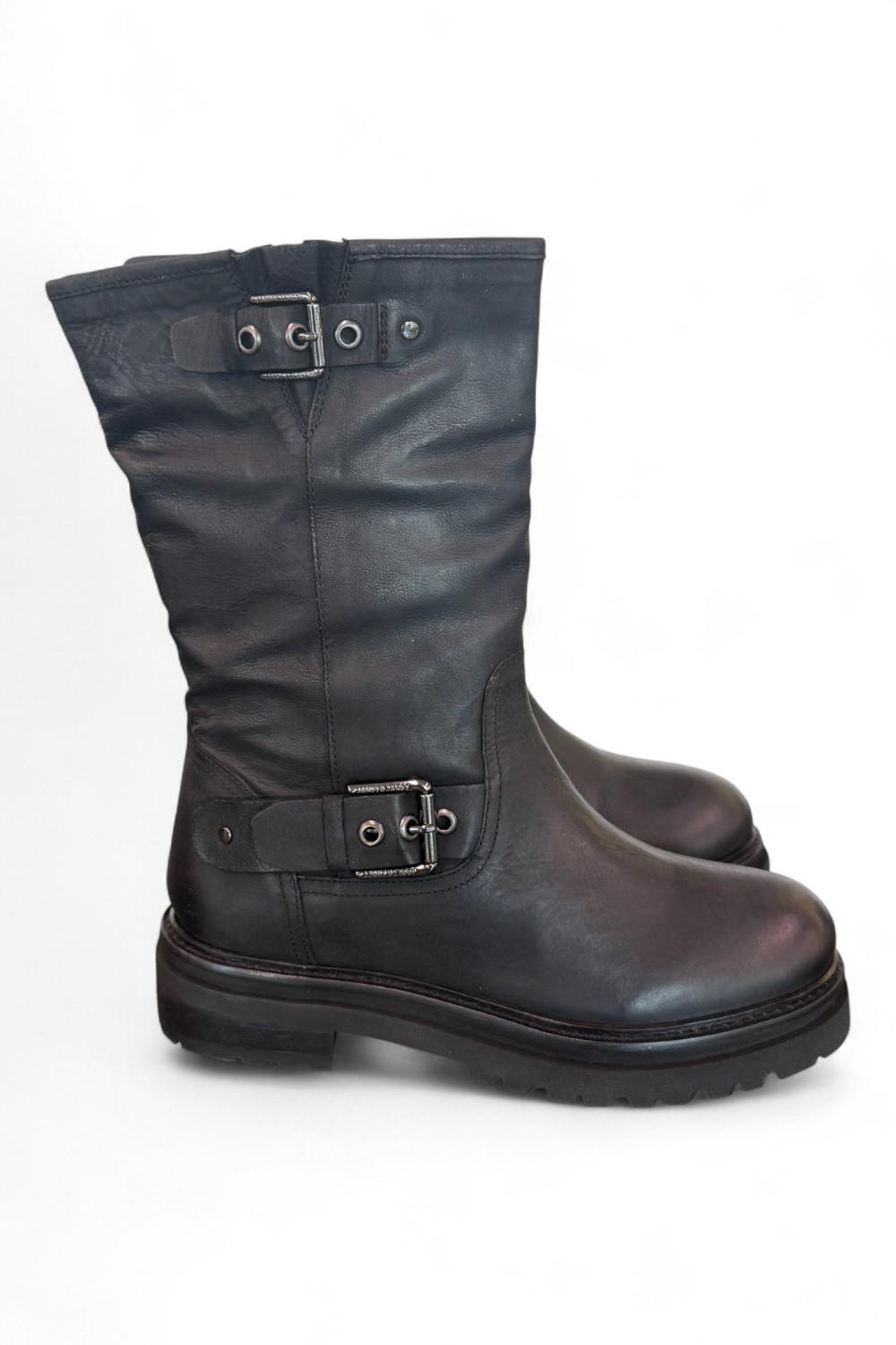 Stivale biker 3/4 nabuk nero Janet<BR/> 