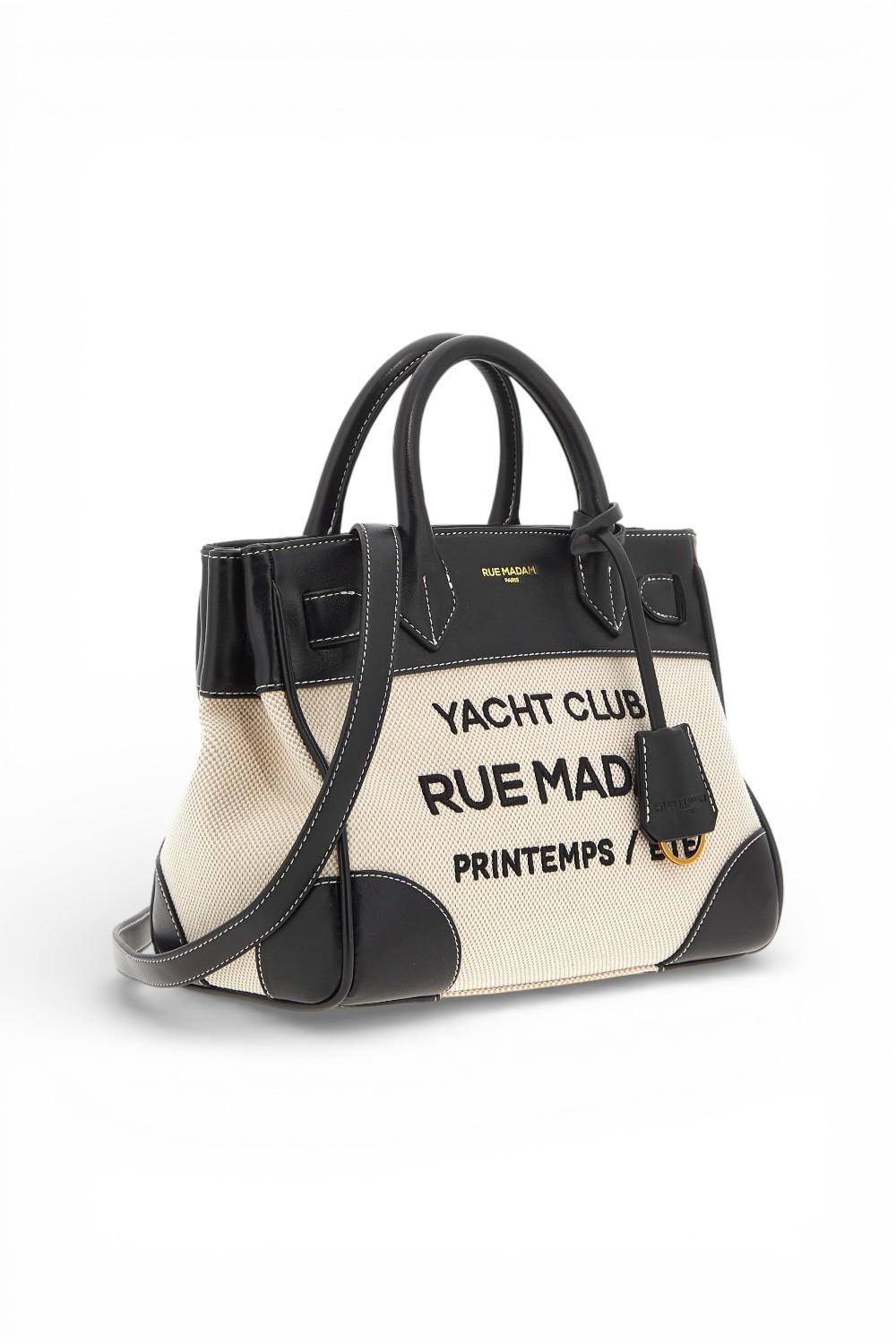 Shopping Riviera Tote bag mini beige black Rue Madam 