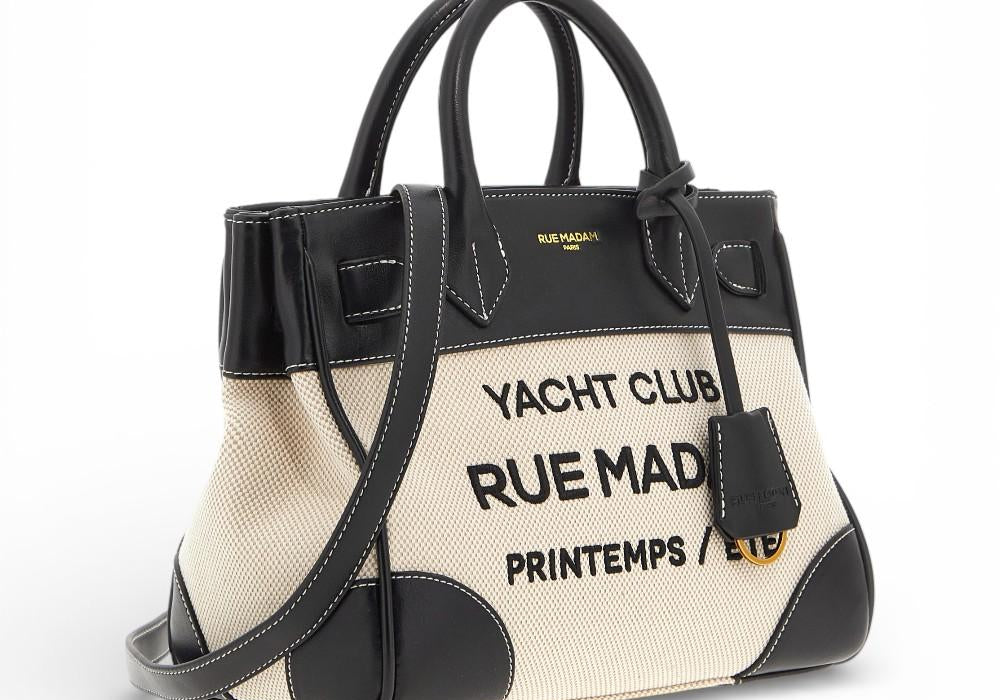 Shopping Riviera Tote bag mini beige black Rue Madam 