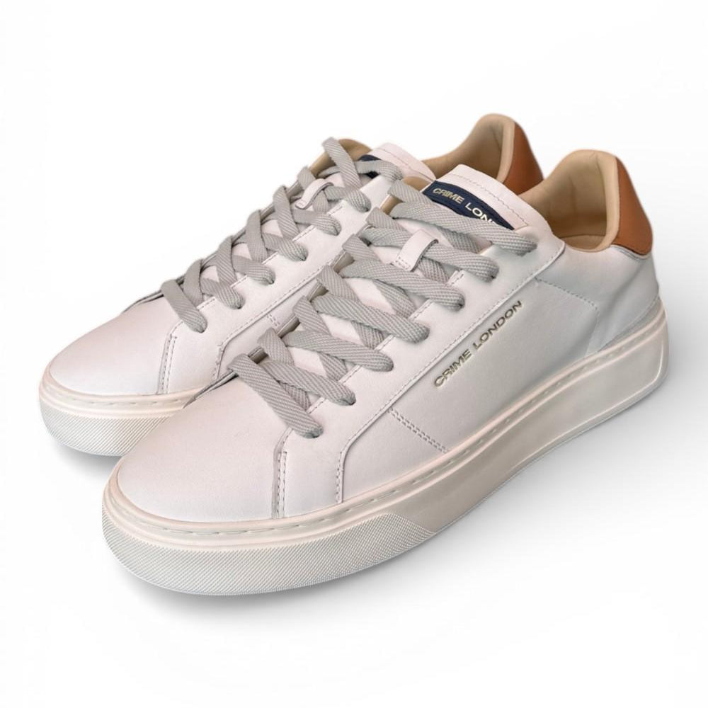 Sneaker pelle bianca cuoio XL Crime London 