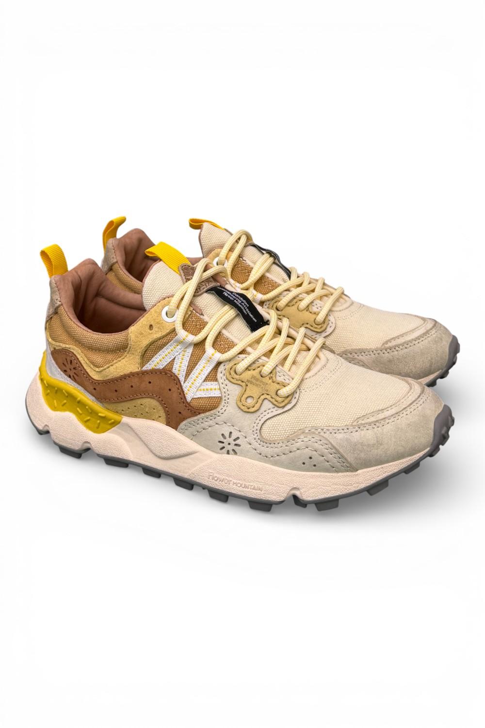 Sneaker donna Yamano 3 1E44 beige brown yellow  Flower Mountain 