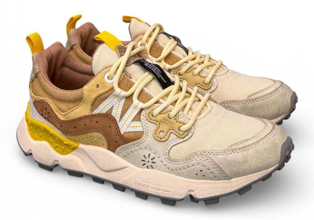 Sneaker donna Yamano 3 1E44 beige brown yellow  Flower Mountain 