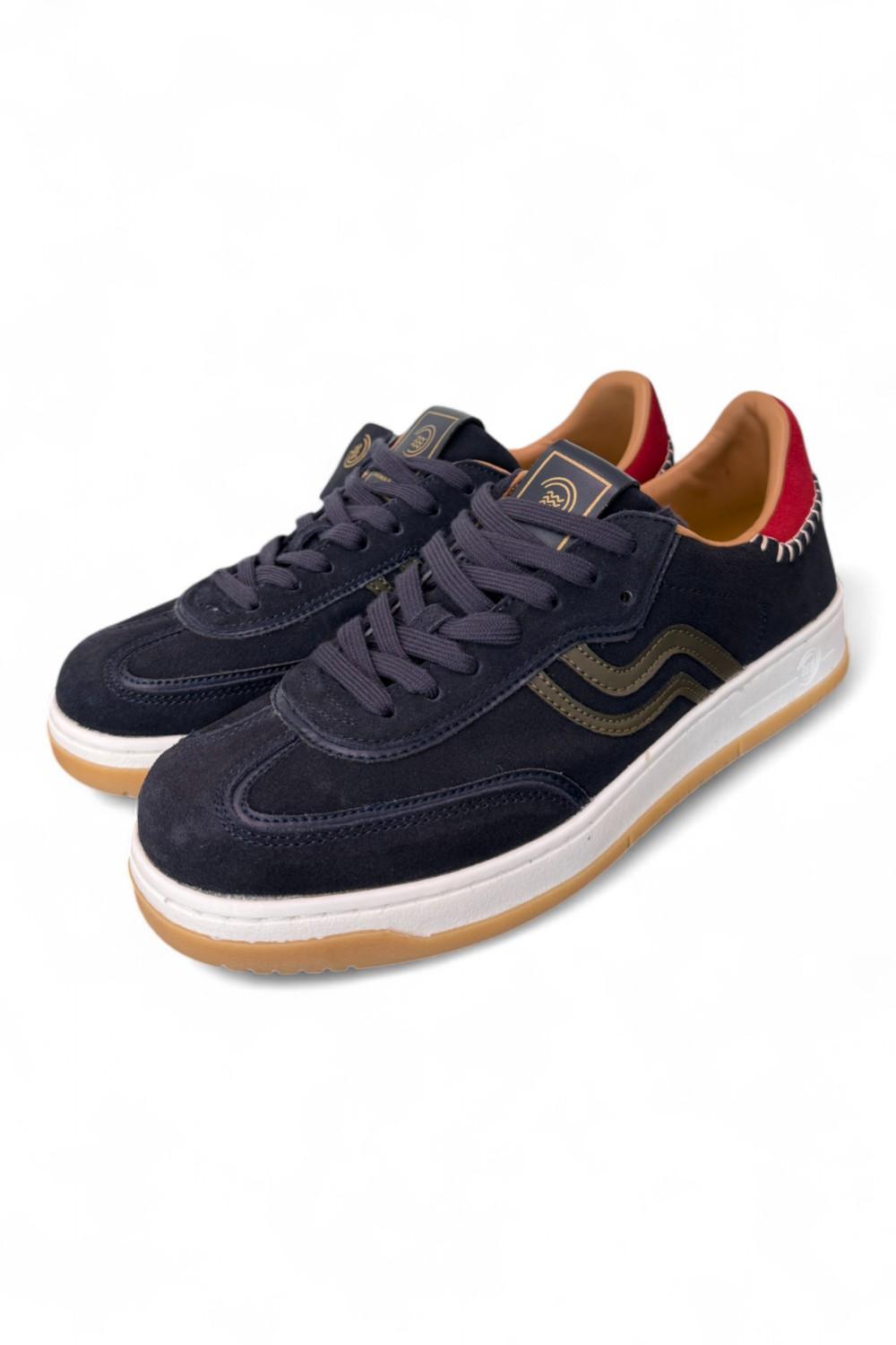 Sneaker uomo hi suede blu Primabase <BR/> 