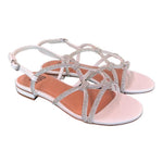 Sandalo incroci strass bianco argento Bibi Lou<BR/> 