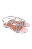 Sandalo incroci strass bianco argento Bibi Lou